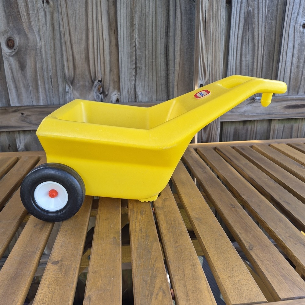 Vintage Little Tikes Child Size Green Ride On Tractor + Yellow Trailer RARE - Picture 11 of 15